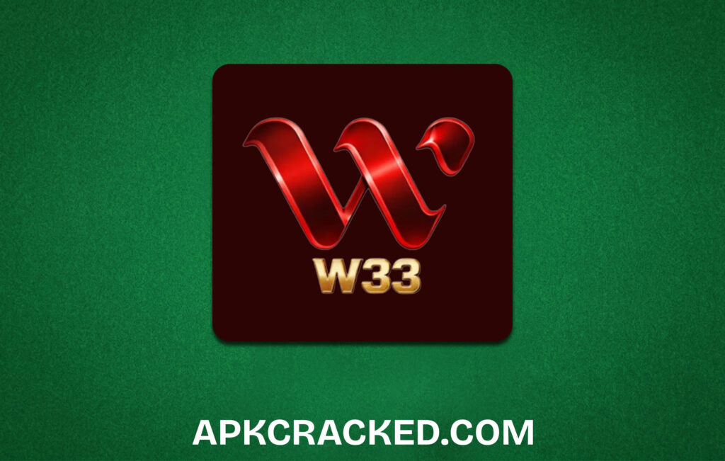 A high-quality Logo of the W33 with APKCRACKED.COM written on the bottom.
