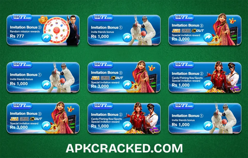 A high-quality screenshot of the HM77 Game dashboard showing various game modes and the JazzCash deposit interface.
