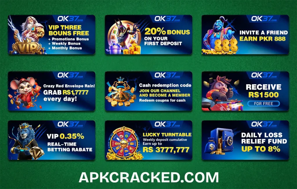 OK37 Game APK Promotional information about the Game