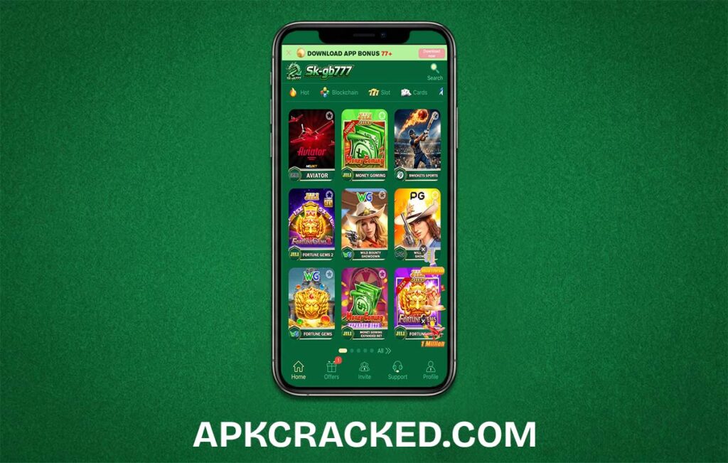 SKGB777 Game Home Screen in Phone Mockup